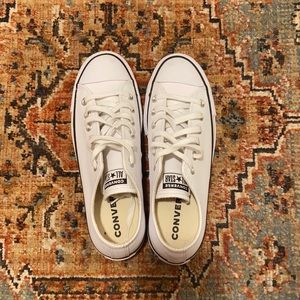 Leather platform converse